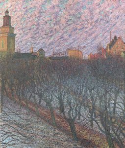 Wieczorne słońce nad kościołem Marii Magdaleny Sztokholm, 1902
